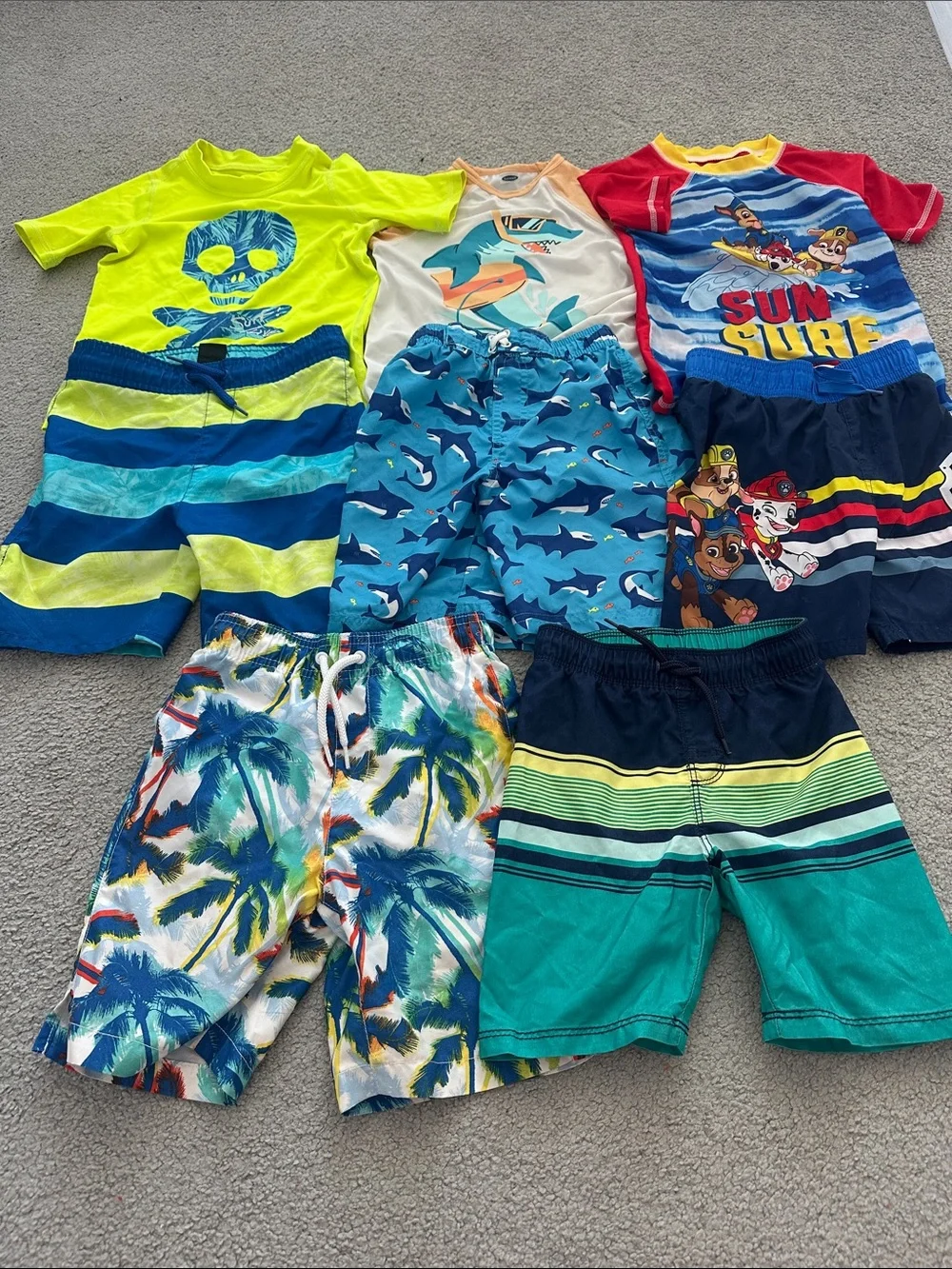 Old Navy Boys Bright Multi-Color Swim Set - Yellow, Blue, Red, Teal